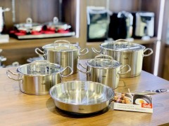 Bộ nồi Fissler Original Profi 5 món nắp kính có chảo inox Original Profi - Made in Germany
